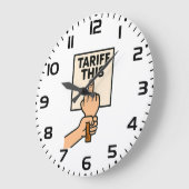 このおもしろい中指に対する抗議サイン料率 ラージ壁時計 (傾斜)