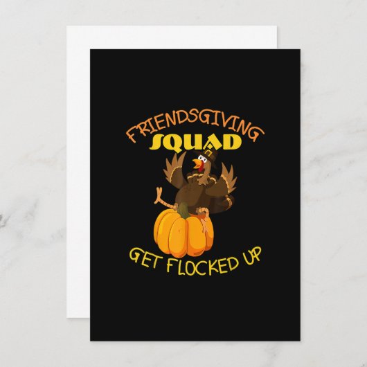 このおもしろい感謝祭の日Tuで友情を育むチーム 招待状 (正面/裏面)