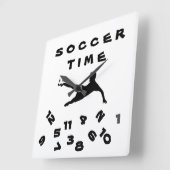 "このおもしろい時計では、****サッカー時間**** スクエア壁時計 (傾斜)