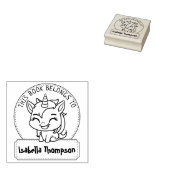 このおもしろい本は可愛い一角獣の本だ ラバースタンプ (押印)