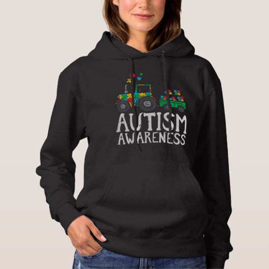 このかわいいトラクターの自閉症に関する認識Tシャツを手に入れる パーカ (正面)