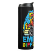 このかわいいトレックスの怪獣トラックを抱き違え タンブラー (回転左)