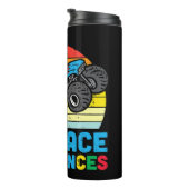 このかわいいトレックスの怪獣トラックを抱き違え タンブラー (回転右)