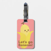 このかわいく、幸せなバナナと興奮しよう ラゲッジタグ (裏面縦)