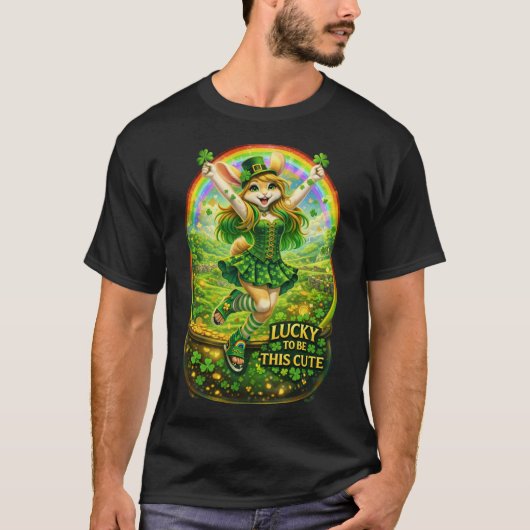 このかわいさに恵まれてラッキー Tシャツ (正面)
