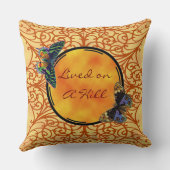 このかわいらしい黄色、線条細工及び蝶をカスタマイズ クッション (裏面)