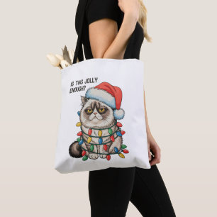 このぐらい陽気でいいのかな グランピーキャットのクリスマスイルミネーション トートバッグ