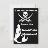 このしょっぱい海賊は彼の美しい人魚を見つけた 招待状 (正面)