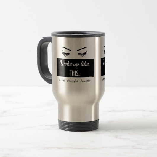 こののようにまつげ襲いますステンレス鋼で目覚めました トラベルマグ (正面左)
