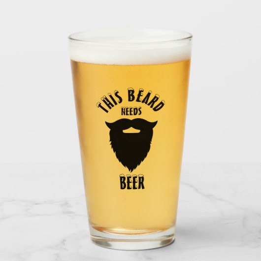 このひげにはビールがいる、 タンブラーグラス (ドリンク正面)