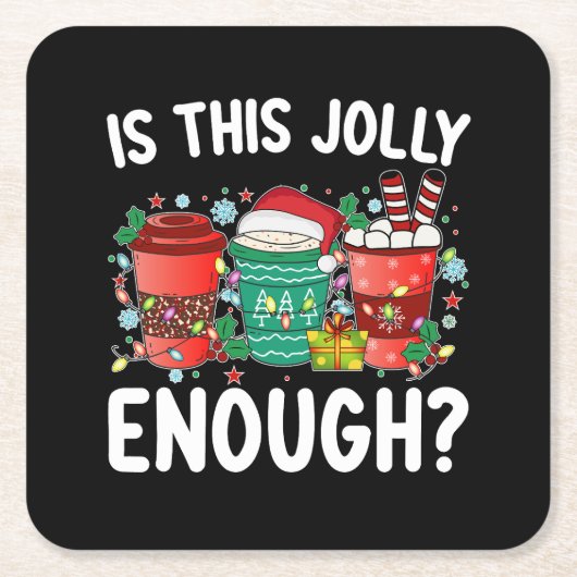 このひょうきんさでクリスマスのサンタは十分？ スクエアペーパーコースター (正面)