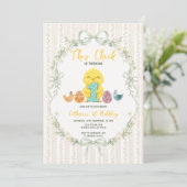このひよこちゃんは1歳のイースター誕生日 招待状 (スタンド正面)