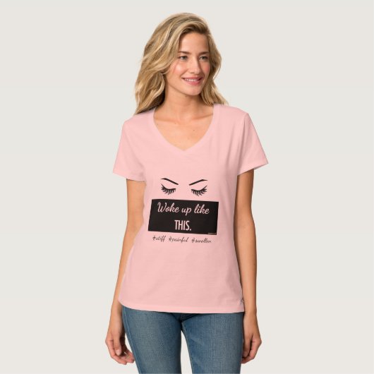 このまつげのTシャツのように目覚めました Tシャツ (正面フル)