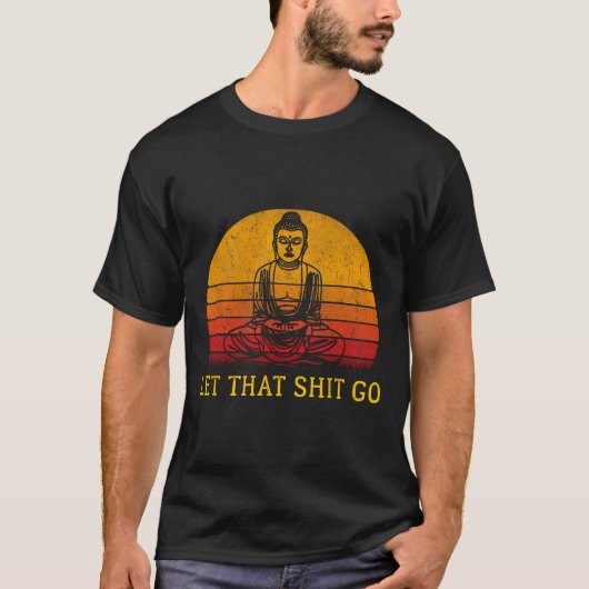 このまま手放して Tシャツ レトロ ヴィンテージ 仏陀 (正面)