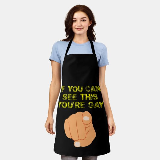 このもしあなたはのゲイLGBTQがおもしろい見える エプロン (着用した状態)