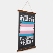 このもし旗を使うと気分が悪くな救済る 吊り下げ型タペストリー (傾斜あり)