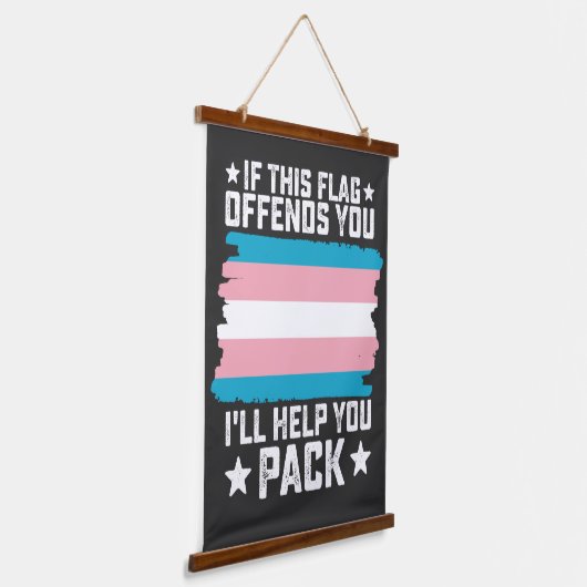 このもし旗を使うと気分が悪くな救済る 吊り下げ型タペストリー (傾斜あり)