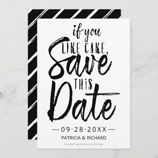 このもし日はケーキ救が好き 招待状 (正面/裏面)
