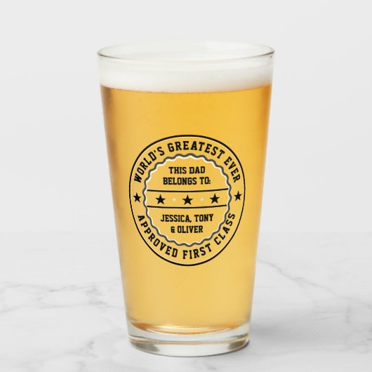 このもっとも偉大Everパパの所属先：お客様の名前 タンブラーグラス (ドリンク正面)