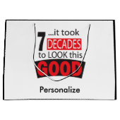 このよい第70誕生日を見るために7十年かかりました ラージペーパーバッグ (正面)