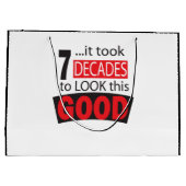 このよい第70誕生日を見るために7十年かかりました ラージペーパーバッグ (裏面)