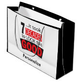 このよい第70誕生日を見るために7十年かかりました ラージペーパーバッグ (正面アングル)