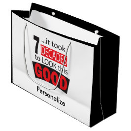 このよい第70誕生日を見るために7十年かかりました ラージペーパーバッグ