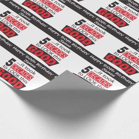 このよい|の誕生日を見るために5十年かかりました ラッピングペーパー (角)