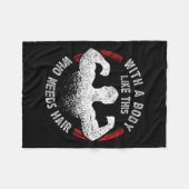 このような体で髪を禿げるパパを必要とするおもしろい フリースブランケット (正面(横))