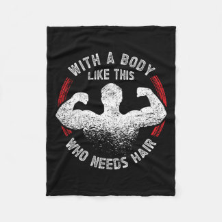 このような体で髪を禿げるパパを必要とするおもしろい フリースブランケット