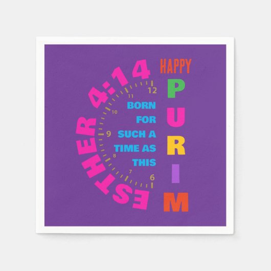 このような時のために幸せなプリムEsther 4:14 スタンダードカクテルナプキン (正面)