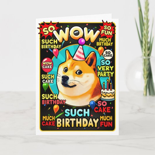 このような誕生日、そうおもしろい、多くのケーキ！ カード (正面)