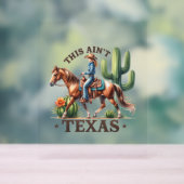 このアインテキサス州女性のカーボーイホース アクリルサイン (ニュートラル)