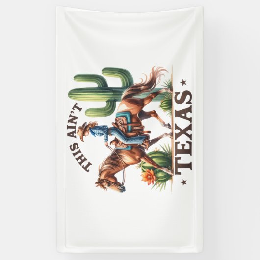 このアインテキサス州女性のカーボーイホース 横断幕 (縦)