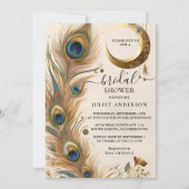 このアジ素朴アンスカイクラウドピーコックブライダルシャワー 招待状 (正面)