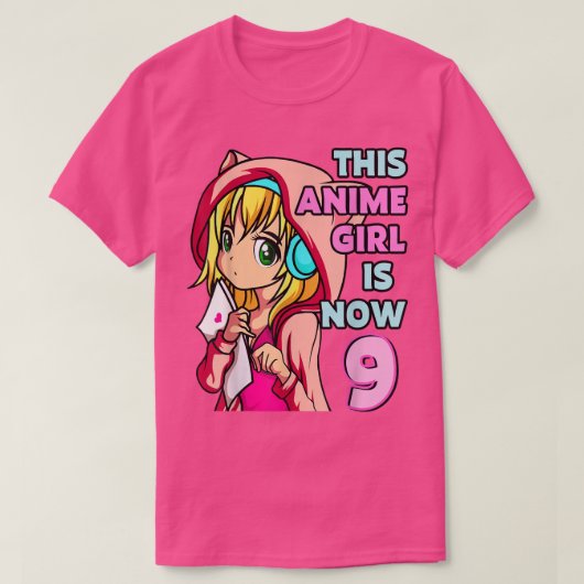 このアニメガールは今9歳の誕生日ガールC Tシャツ (デザイン正面)