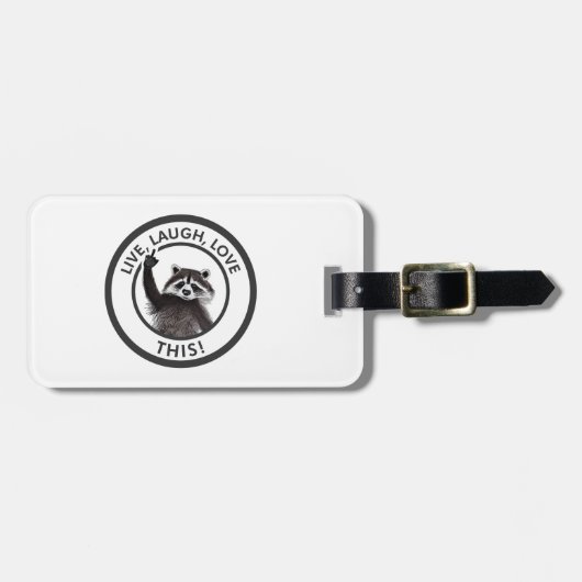 このアライグマを愛してライブ笑おもしろいい ラゲッジタグ (正面横)
