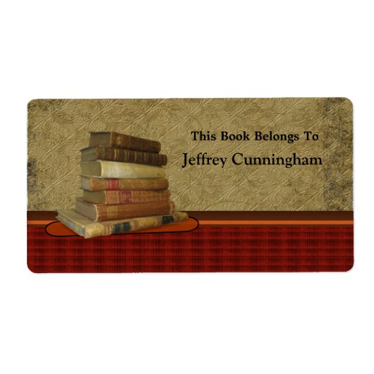 このアンティークの本は身分証明書に属している ラベル (正面)