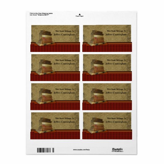 このアンティークの本は身分証明書に属している ラベル (フルシート)