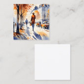 このアーバン絵を描アートの水の色は秋だ スクエア名刺 (正面/裏面)