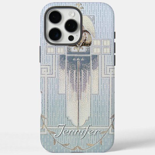 このアールヌーボー幾何学的フローラデザインを修正 Case-Mate iPhoneケース (裏面)