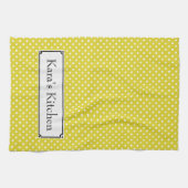 このイエローポルカドットのキッチンタオルをカスタマイズする キッチンタオル (横)