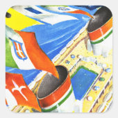 このイタリアン旗の下に~を並べる スクエアシール (正面)