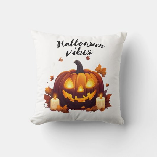 このイラストレーションはハロウィーンのシーンファイルを展示する クッション (正面)