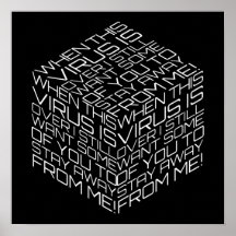 このウイルスが白い文字キューブ上にある場合