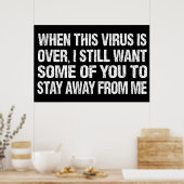 このウイルスが私から離れ遠くにていなおもしろいら ポスター (キッチン)