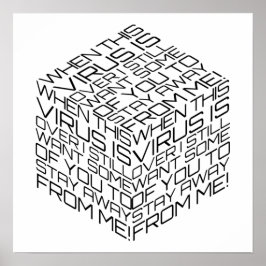 このウイルスが黒い文字キューブを超える場合 ポスター