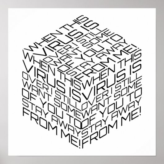 このウイルスが黒い文字キューブを超える場合 ポスター (正面)