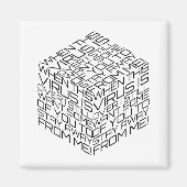 このウイルスが黒い文字キューブを超える場合 マグネット (正面)