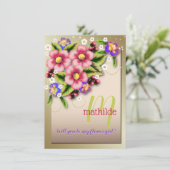 このウェディングに私のフラワーガールになってくれる?ジュエル フラワーのウェディング 招待状 (スタンド正面)